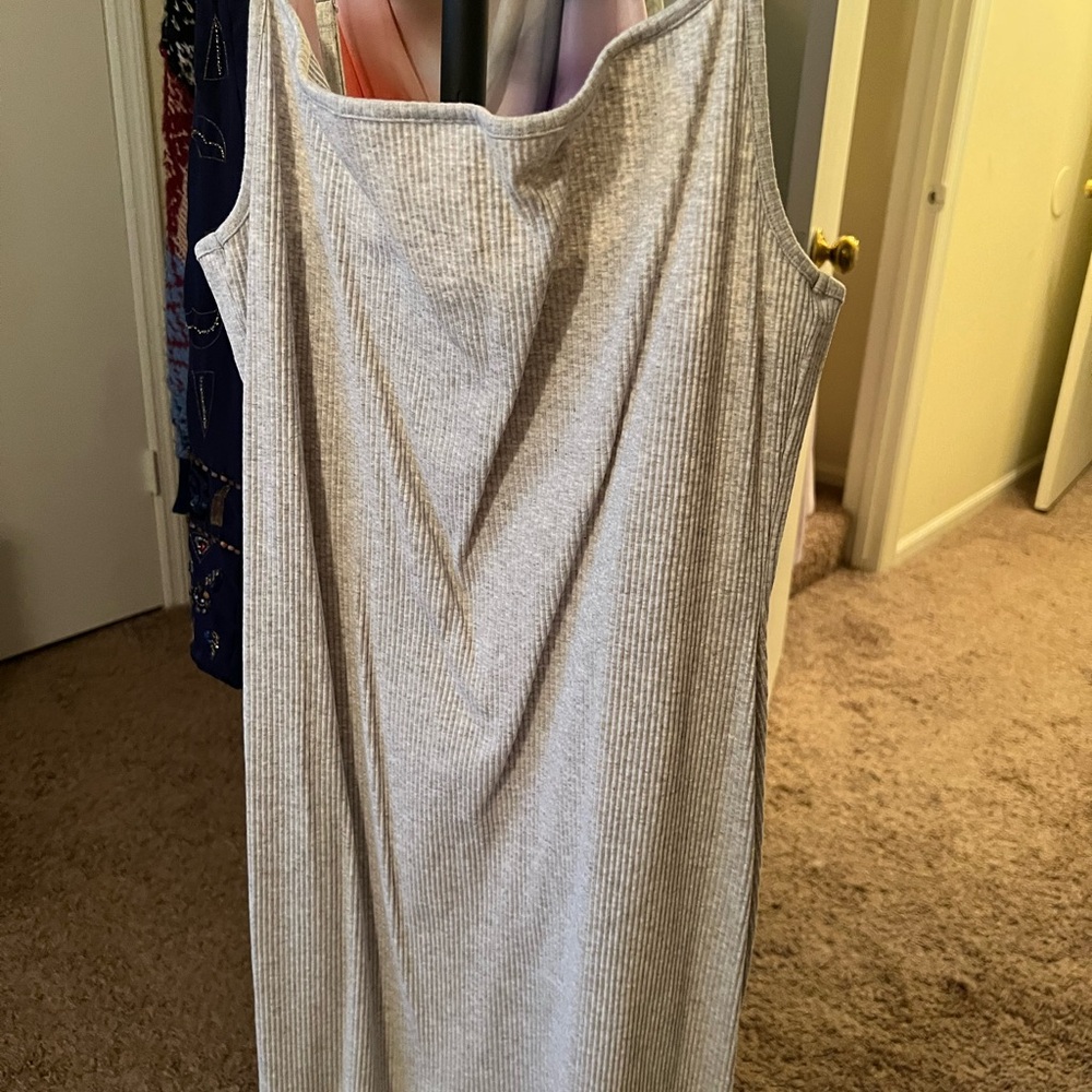SKIMS Light Gray Ribbed Top